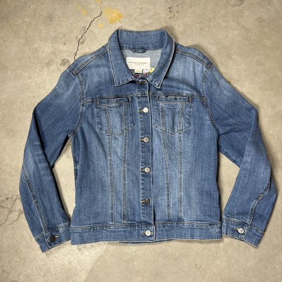 Anthropologie Pilcro Embroidered Denim Jean Jacket Women S Love Valentines Day - Picture 4 of 9